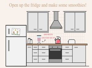 Open the fridge, fetch fruit to make smoothies